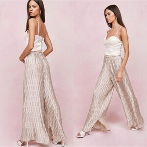 Elegant Cream Wide-Leg Pants